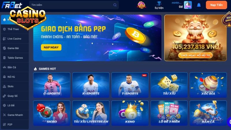 Fabet - Sân chơi thú vị với nhiều tựa game khủng